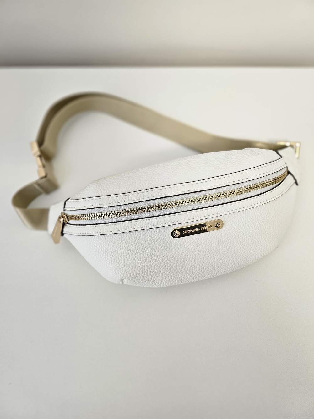 Michael Kors White Leather Belt Bag